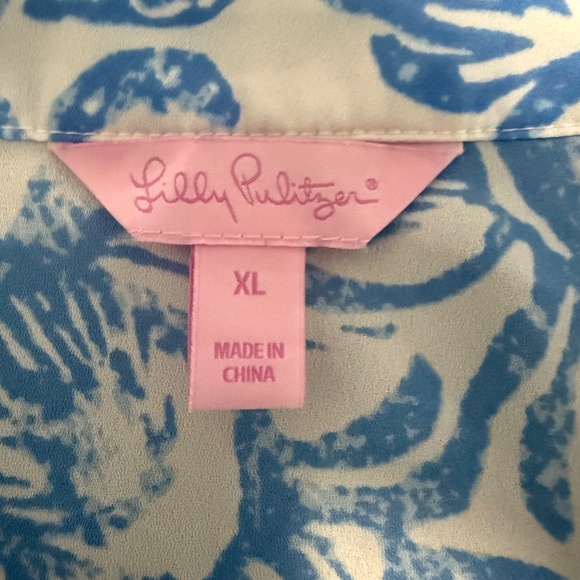 Lilly Pulitzer Gramercy Blue and White Tank Top Size XL - Picture 6 of 7